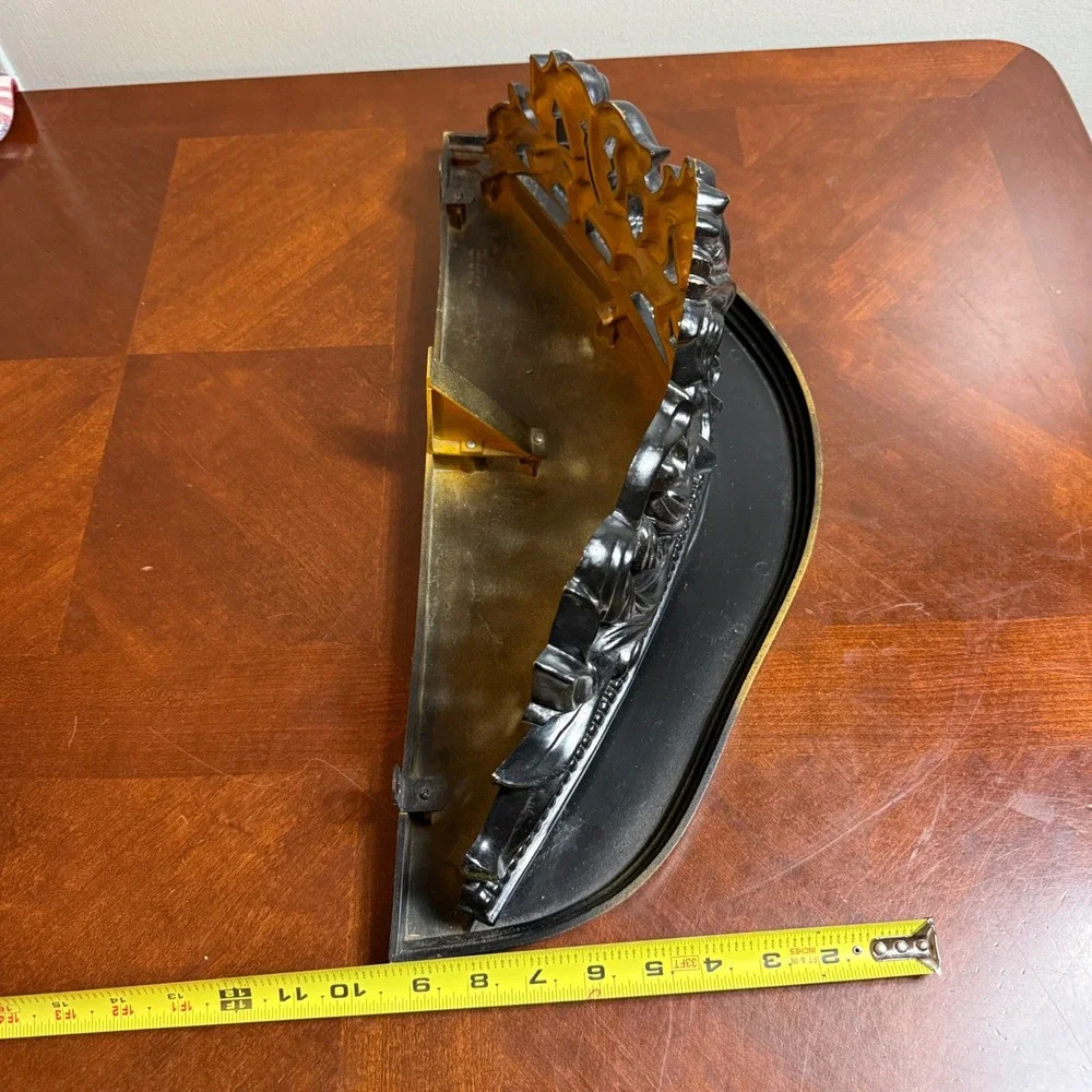 Vintage 1971 Dart Industries Wall Shelf 1084 Black Gold Rococo Baroque Ornate